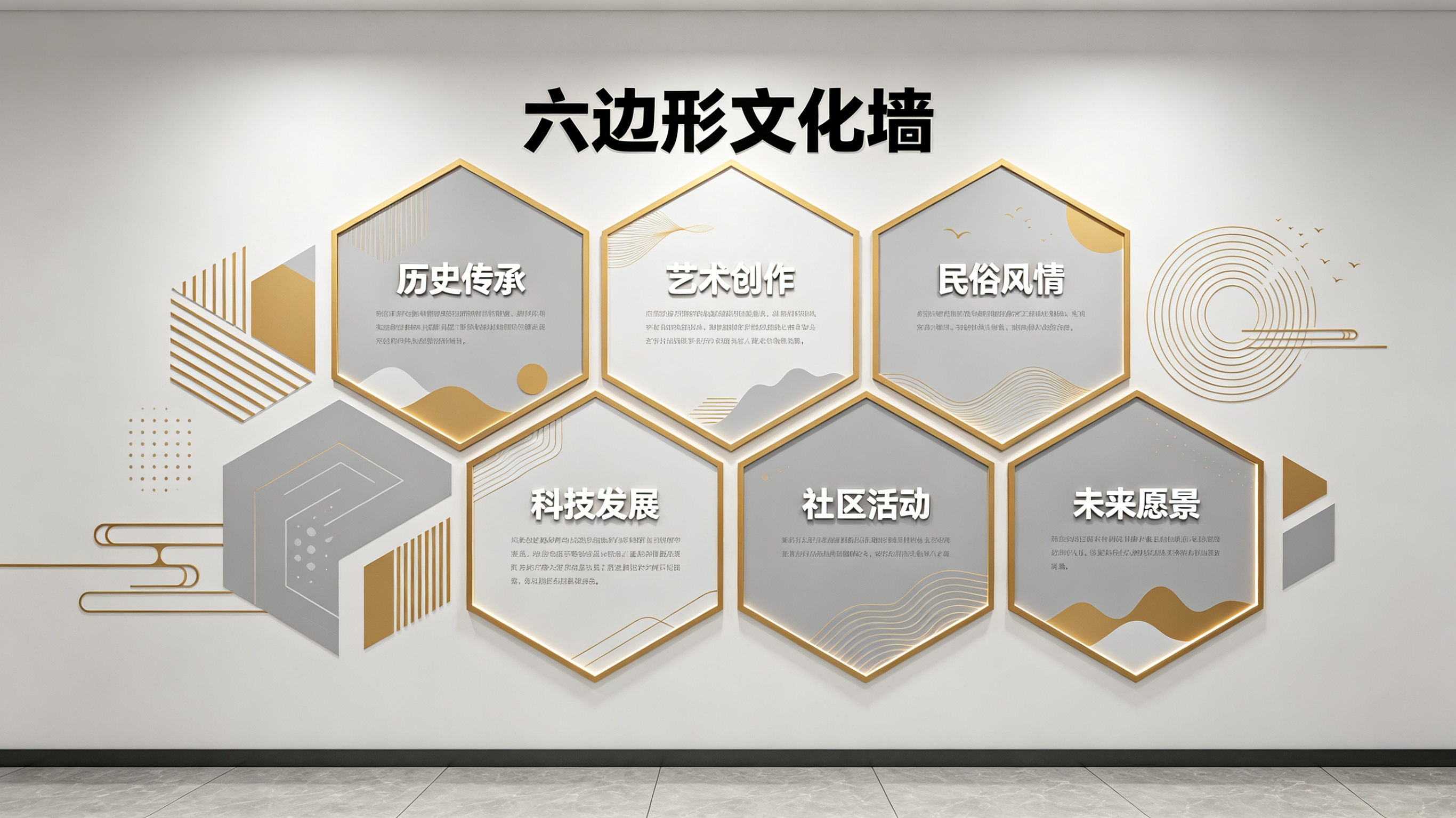 姚安企业文化墙 | 六边形信息美学